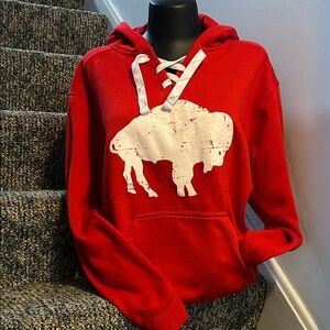 Buffalo Bills Throwback Red Hoodie, size small